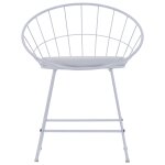 Vidaxl chaises de salle à manger siège en similicuir 2 pcs blanc acier Vidaxl chaises de salle à manger siège en similicuir 2 pcs blanc acier