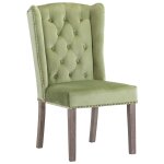 Vidaxl chaise de salle  manger vert clair velours