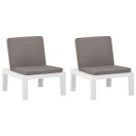 Vidaxl chaises de salon de jardin avec coussins 2 pcs plastique blanc Vidaxl chaises de salon de jardin avec coussins 2 pcs plastique blanc