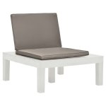 Vidaxl chaises de salon de jardin et coussins 2 pcs plastique blanc Vidaxl chaises de salon de jardin et coussins 2 pcs plastique blanc
