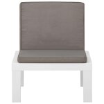 Vidaxl chaise de salon de jardin avec coussin plastique blanc