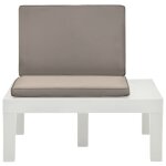 Vidaxl chaise de salon de jardin avec coussin plastique blanc