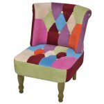 Vidaxl chaises en style français 2 pcs avec design de patchwork tissu Vidaxl chaises en style français 2 pcs avec design de patchwork tissu