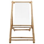 Vidaxl chaise de terrasse bambou et toile