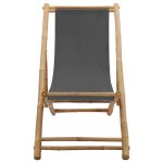 Vidaxl chaise de terrasse bambou et toile gris fonc
