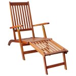 Vidaxl chaise de terrasse avec repose - pied et coussin acacia solide
