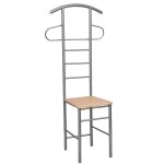 Vidaxl chaise valet de nuit bois et mtal design unique (lot de 2)