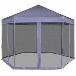 Vidaxl chapiteau hexagonal avec 6 parois latrales 3, 6x3, 1m bleu fonc