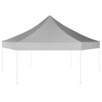 Vidaxl chapiteau hexagonal pliable gris 3, 6x3, 1 m