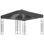 Vidaxl chapiteau de jardin avec lumires led 3x3 m anthracite