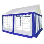 Vidaxl chapiteau de jardin pvc 3x4 m bleu et blanc