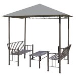 Vidaxl chapiteau de jardin avec table et bancs 2, 5x1, 5x2, 4m anthracite