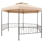Vidaxl chapiteau tente de jardin hexagonal beige 323 x 265 cm