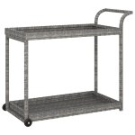 Vidaxl chariot de bar gris 100x45x83 cm r�sine tress�e