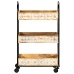 Vidaxl chariot de cuisine  3 niveaux 46x30x76 cm bois de manguier