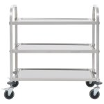 Vidaxl chariot de cuisine � 3 niveaux 96, 5x55x90 cm acier inoxydable
