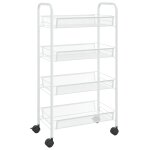Vidaxl chariot de cuisine  4 niveaux blanc 46x26x85 cm fer