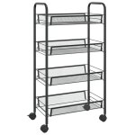 Vidaxl chariot de cuisine  4 niveaux noir 46x26x85 cm fer