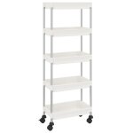 Vidaxl chariot de cuisine 5 niveaux blanc 40x22x116 cm fer et abs