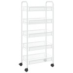 Vidaxl chariot de cuisine  5 niveaux blanc 46x26x105 cm fer