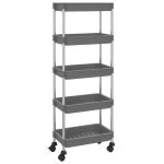 Vidaxl chariot de cuisine 5 niveaux gris 40x22x116 cm fer et abs Vidaxl chariot de cuisine 5 niveaux gris 40x22x116 cm fer et abs