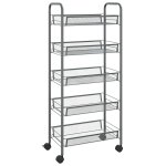 Vidaxl chariot de cuisine � 5 niveaux gris 46x26x105 cm fer