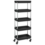 Vidaxl chariot de cuisine 5 niveaux noir 40x22x116 cm fer et abs Vidaxl chariot de cuisine 5 niveaux noir 40x22x116 cm fer et abs