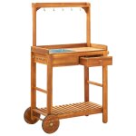 Vidaxl chariot de cuisine de jardin bois d'acacia 92x43, 5x141, 5 cm