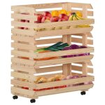 Vidaxl chariot  lgumes 77x30x80 cm bois de pin solide