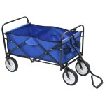 Vidaxl chariot  main pliable acier bleu