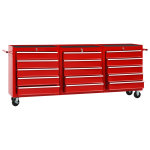 Vidaxl chariot � outils avec 15 tiroirs acier rouge