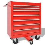 Vidaxl chariot  outils pour atelier avec 1 125 outils acier rouge