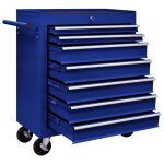 Vidaxl chariot  outils d'atelier avec 7 tiroirs bleu