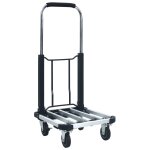 Vidaxl chariot de transport pliable 150 kg aluminium argent