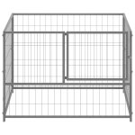 Vidaxl chenil argent� 100x100x70 cm acier