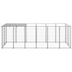 Vidaxl chenil argent� 330x110x110 cm acier