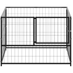 Vidaxl chenil noir 100x100x70 cm acier