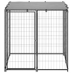 Vidaxl chenil noir 110x110x110 cm acier