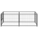 Vidaxl chenil noir 200x100x70 cm acier