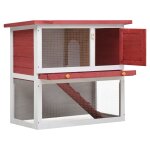 Vidaxl clapier d'extérieur 1 porte rouge bois Vidaxl clapier d'extérieur 1 porte rouge bois