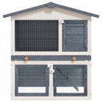 Vidaxl clapier d'extérieur 3 portes gris bois Vidaxl clapier d'extérieur 3 portes gris bois