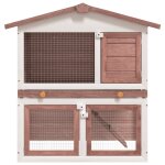 Vidaxl clapier d'extérieur 3 portes marron bois Vidaxl clapier d'extérieur 3 portes marron bois