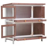 Vidaxl clapier d'extérieur 4 portes marron bois Vidaxl clapier d'extérieur 4 portes marron bois