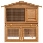 Vidaxl clapier d'extrieur enclos pour petits animaux 3 portes bois