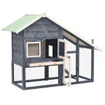 Vidaxl clapier gris et blanc 140x63x120 cm bois de sapin massif