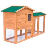 Vidaxl clapier large d'extrieur pour petits animaux de compagnie bois
