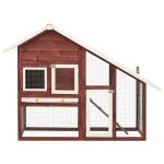 Vidaxl clapier moka et blanc 140x63x120 cm bois de sapin massif