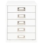 Vidaxl classeur  5 tiroirs mtal 28 x 35 x 35 cm blanc
