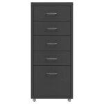 Vidaxl classeur mobile anthracite 28x41x69 cm mtal