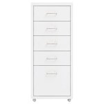 Vidaxl classeur mobile blanc 28x41x69 cm mtal